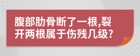 腹部肋骨斷了一根,裂開兩根屬于傷殘幾級?