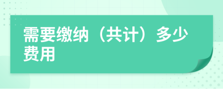 需要繳納（共計）多少費用