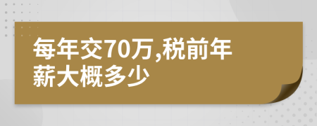 每年交70萬,稅前年薪大概多少