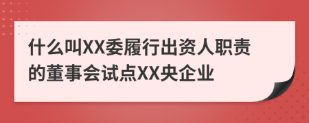 什么叫XX委履行出資人職責(zé)的董事會(huì)試點(diǎn)XX央企業(yè)