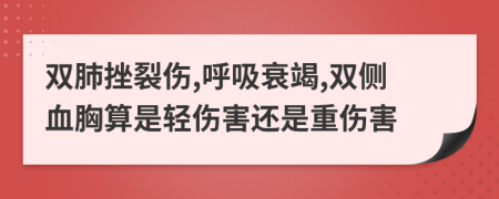 雙肺挫裂傷,呼吸衰竭,雙側(cè)血胸算是輕傷害還是重傷害