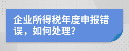 企業(yè)所得稅年度申報(bào)錯(cuò)誤，如何處理？