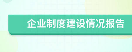 企業(yè)制度建設(shè)情況報告