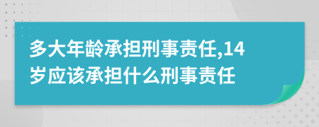多大年齡承擔(dān)刑事責(zé)任,14歲應(yīng)該承擔(dān)什么刑事責(zé)任
