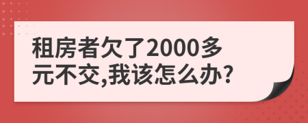 租房者欠了2000多元不交,我該怎么辦?