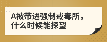 A被帶進強制戒毒所，什么時候能探望