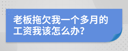 老板拖欠我一個(gè)多月的工資我該怎么辦？