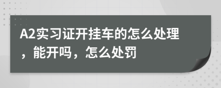 A2實(shí)習(xí)證開掛車的怎么處理，能開嗎，怎么處罰