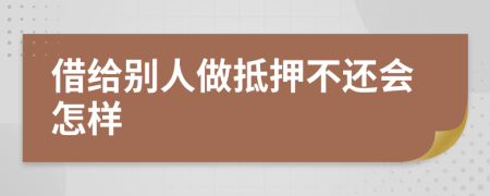 借給別人做抵押不還會(huì)怎樣