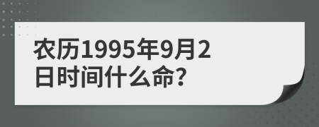 農(nóng)歷1995年9月2日時間什么命？