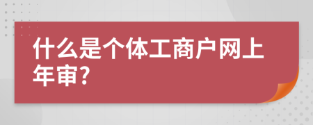 什么是個體工商戶網(wǎng)上年審?