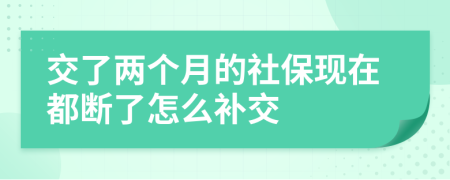交了兩個(gè)月的社保現(xiàn)在都斷了怎么補(bǔ)交