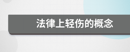 法律上輕傷的概念