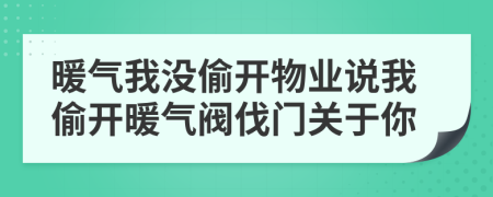 暖氣我沒偷開物業(yè)說我偷開暖氣閥伐門關于你