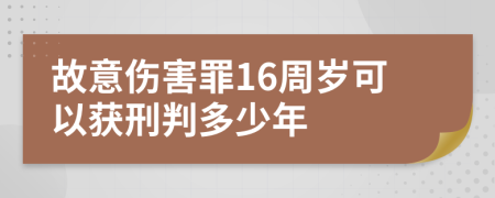 故意傷害罪16周歲可以獲刑判多少年