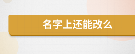 名字上還能改么
