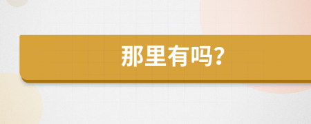 那里有嗎？