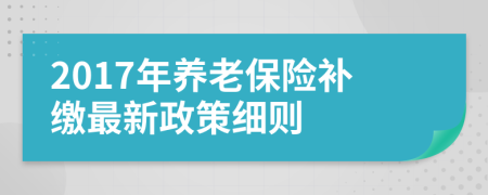 2017年養(yǎng)老保險補(bǔ)繳最新政策細(xì)則
