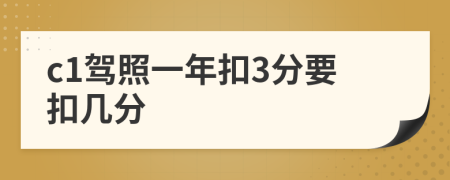 c1駕照一年扣3分要扣幾分