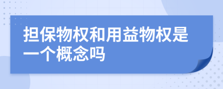 擔(dān)保物權(quán)和用益物權(quán)是一個概念嗎