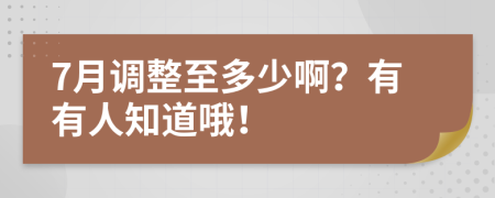 7月調(diào)整至多少??？有有人知道哦！