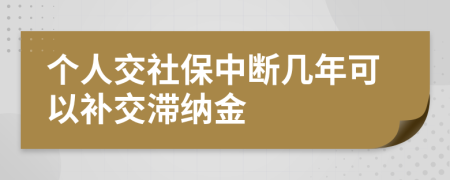 個人交社保中斷幾年可以補交滯納金