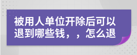 被用人單位開除后可以退到哪些錢，，怎么退