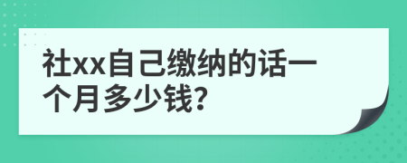 社xx自己繳納的話一個(gè)月多少錢？