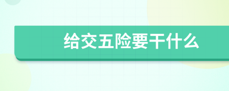 給交五險要干什么