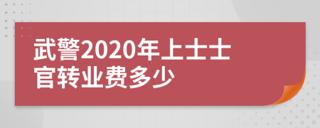 武警2020年上士士官轉(zhuǎn)業(yè)費(fèi)多少