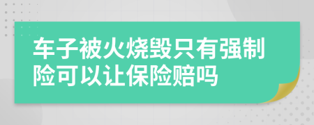 車子被火燒毀只有強(qiáng)制險(xiǎn)可以讓保險(xiǎn)賠嗎