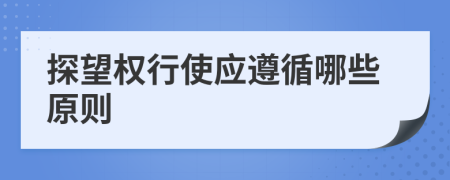 探望權(quán)行使應(yīng)遵循哪些原則