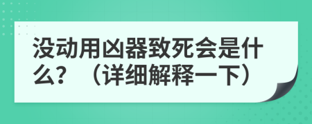 沒動(dòng)用兇器致死會(huì)是什么？（詳細(xì)解釋一下）