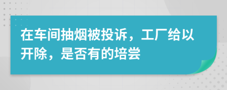 在車間抽煙被投訴，工廠給以開除，是否有的培嘗