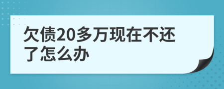 欠債20多萬現(xiàn)在不還了怎么辦