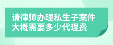 請律師辦理私生子案件大概需要多少代理費
