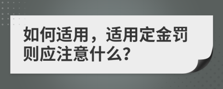 如何適用，適用定金罰則應(yīng)注意什么？