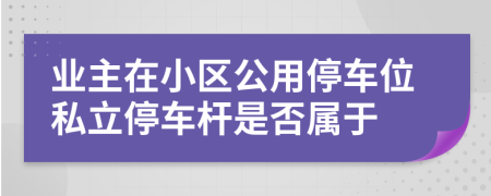 業(yè)主在小區(qū)公用停車位私立停車桿是否屬于