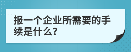報一個企業(yè)所需要的手續(xù)是什么？