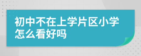 初中不在上學(xué)片區(qū)小學(xué)怎么看好嗎