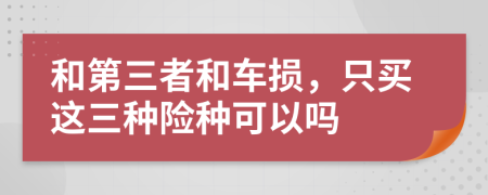 和第三者和車損，只買這三種險種可以嗎