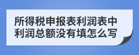 所得稅申報表利潤表中利潤總額沒有填怎么寫