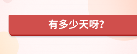 有多少天呀？