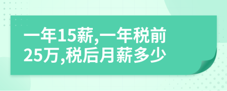 一年15薪,一年稅前25萬,稅后月薪多少