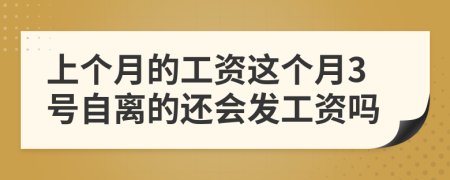 上個月的工資這個月3號自離的還會發(fā)工資嗎