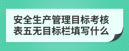 安全生產(chǎn)管理目標(biāo)考核表五無(wú)目標(biāo)欄填寫什么