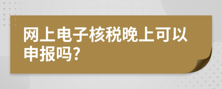 網(wǎng)上電子核稅晚上可以申報(bào)嗎?