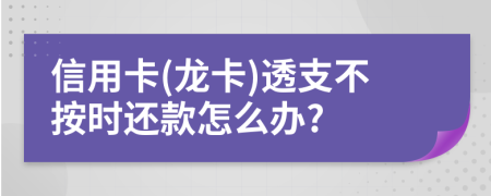 信用卡(龍卡)透支不按時還款怎么辦?