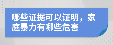 哪些證據(jù)可以證明，家庭暴力有哪些危害