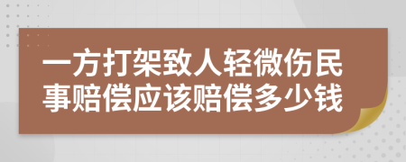 一方打架致人輕微傷民事賠償應(yīng)該賠償多少錢